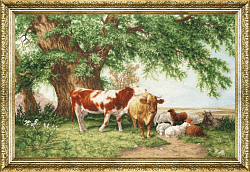 Вышивка МК-112 Стадо под деревьями. 1864 Вышивка МК-112 Стадо под деревьями. 1864